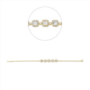 Armband 18 kt GG, mit ZÖ 16,5 cm