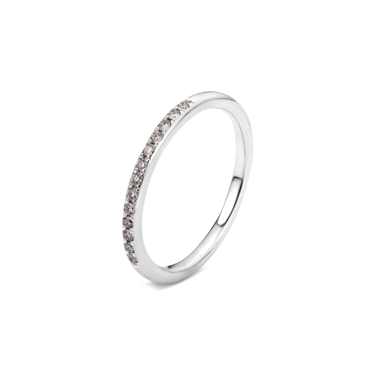 Memoire halb Ring  18kt Weißgold mit 0,16ct Diamanten