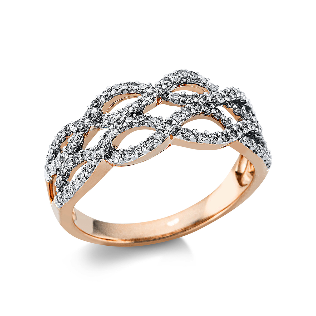 Ring  18kt Rotgold / Weißgold mit 0,50ct Diamanten