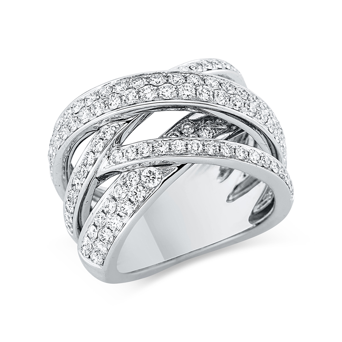 Pavé Ring  18kt Weißgold mit 1,84ct Diamanten