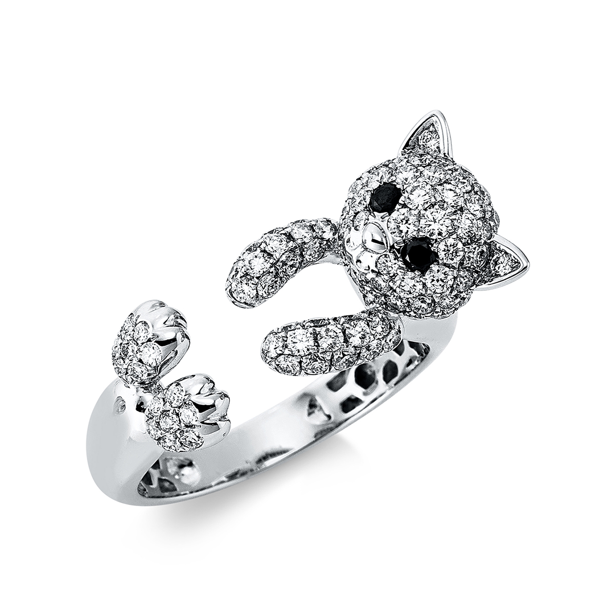 Ring 18 kt WG Katze
