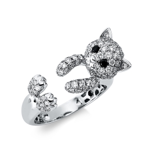 Ring 18 kt WG Katze