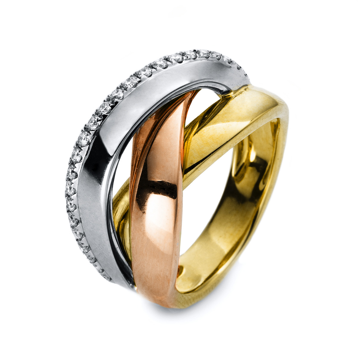 Ring  18kt Weißgold / Gelbgold / Rotgold mit 0,26ct Diamanten