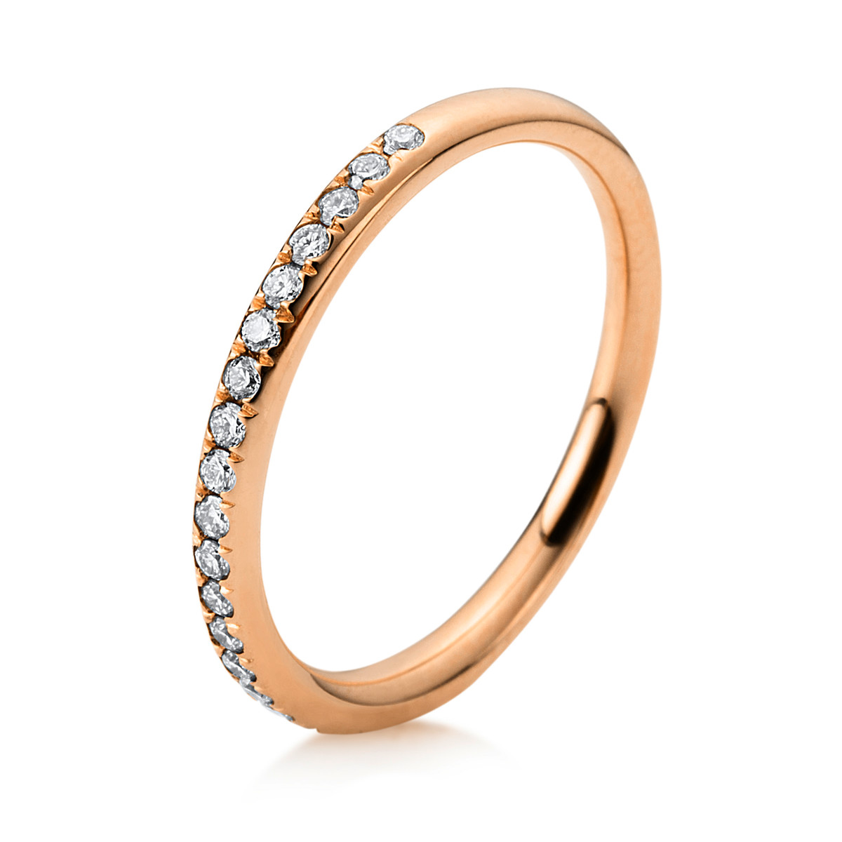 Memoire halb Ring  18kt Rotgold mit 0,14ct Diamanten