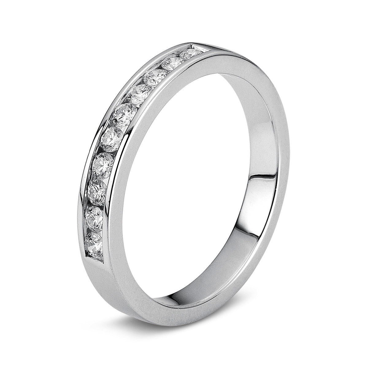 Memoire halb Ring  18kt Weißgold mit 0,33ct Diamanten