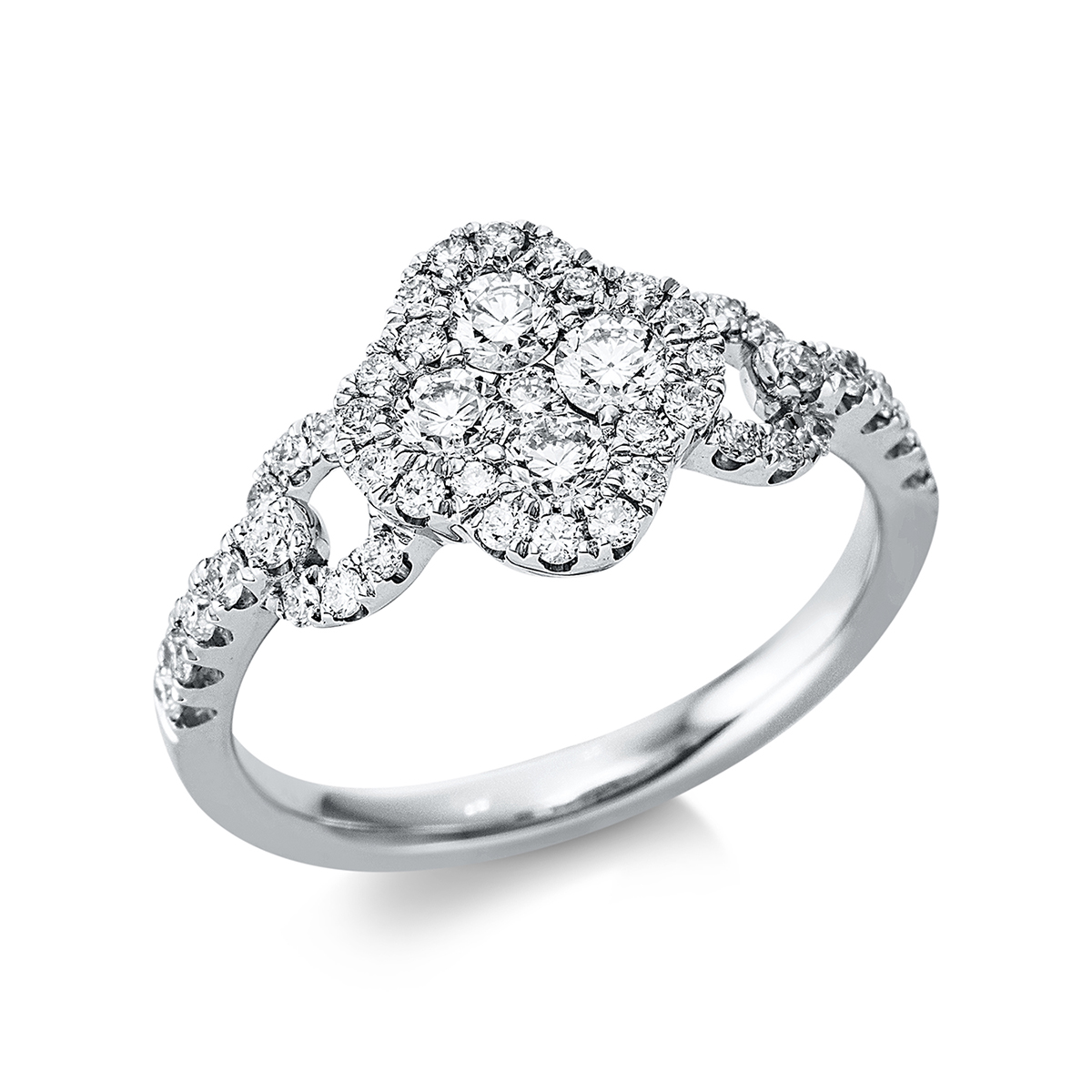 Ring  18kt Weißgold mit 0,77ct Diamanten