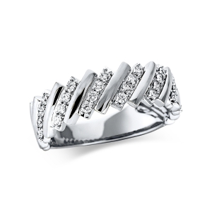 Ring 18 kt RG, Fassung rhodiniert