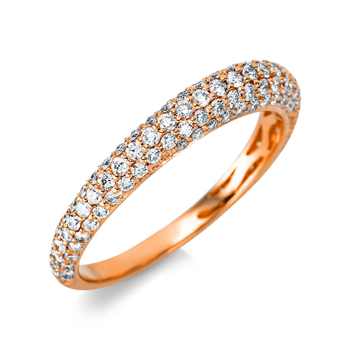 Pavé Ring  18kt Rotgold mit 0,72ct Diamanten