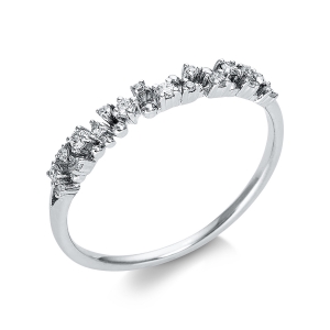 Memoire halb Ring  18kt Weißgold mit 0,12ct Diamanten