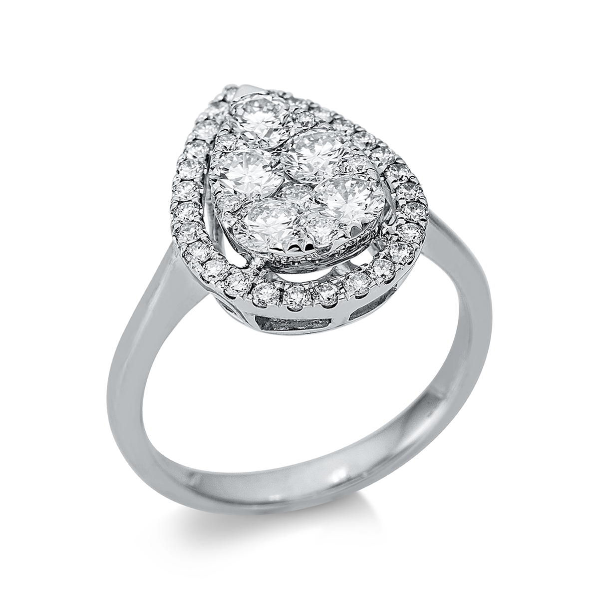 Ring  18kt Weißgold mit 1,22ct Diamanten