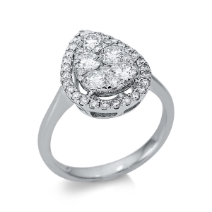 Ring  18kt Weißgold mit 1,22ct Diamanten