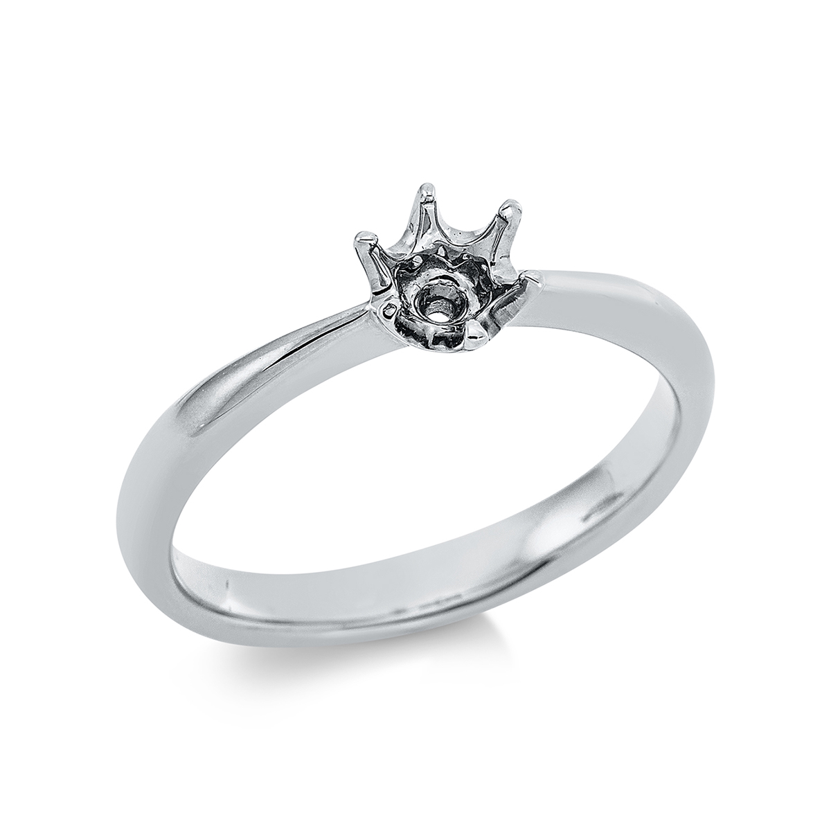 Solitaire Ring 6er-Krappe 18kt Weißgold mit 0,00ct Diamanten