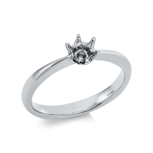 Solitaire Ring 6er-Krappe 18kt Weißgold mit 0,00ct Diamanten
