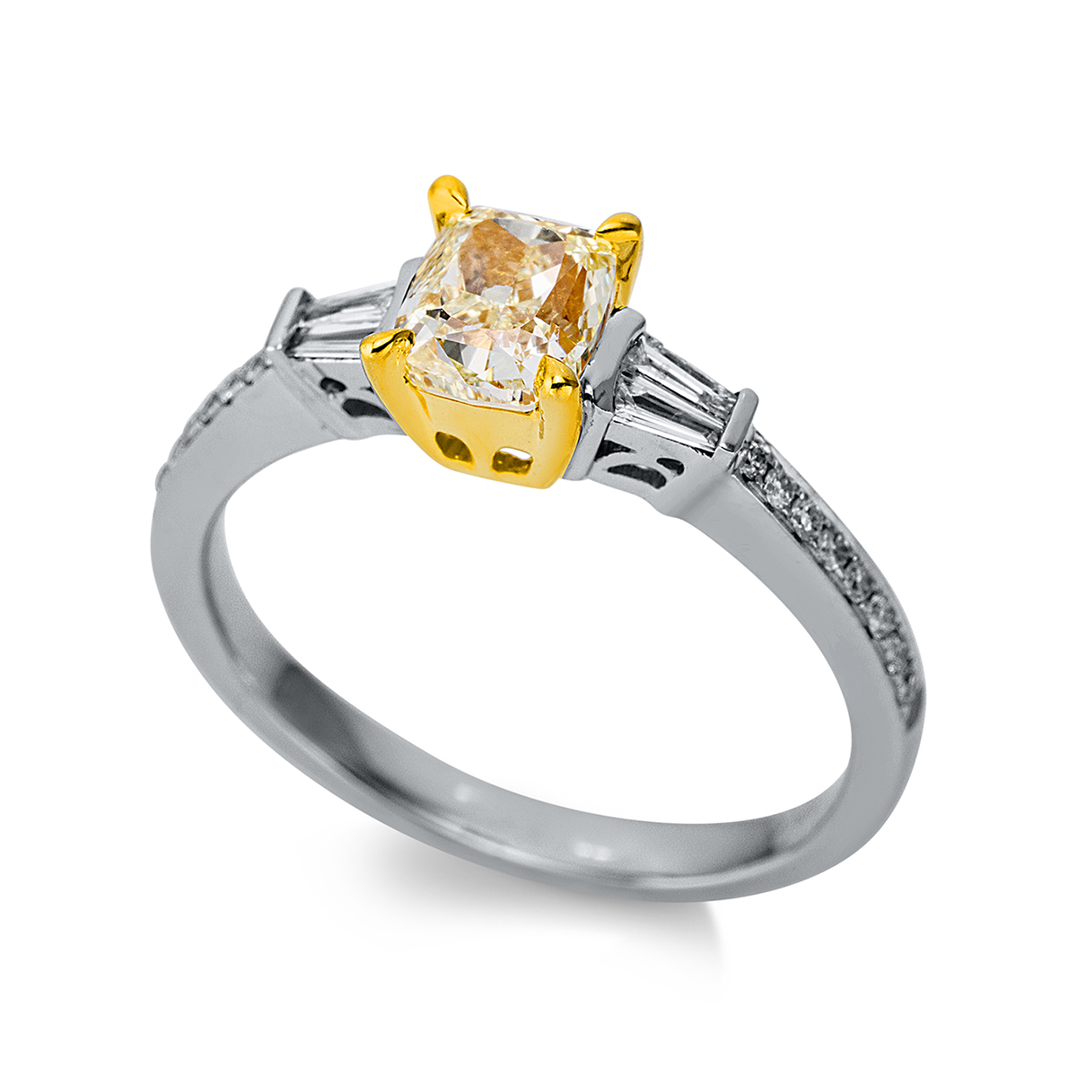 Ring 4er-Krappe 18 kt WG+GG
