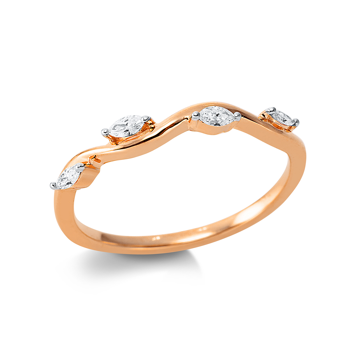 Ring  18kt Rotgold mit 0,12ct Diamanten