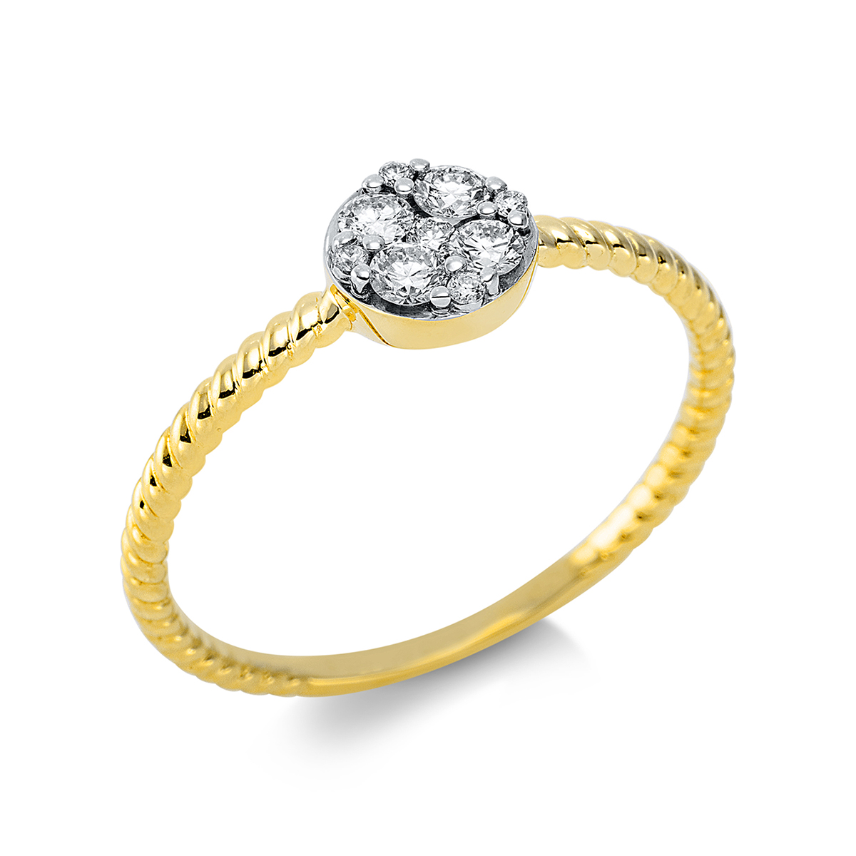 Ring 18 kt GG Kreis, teils rhodiniert