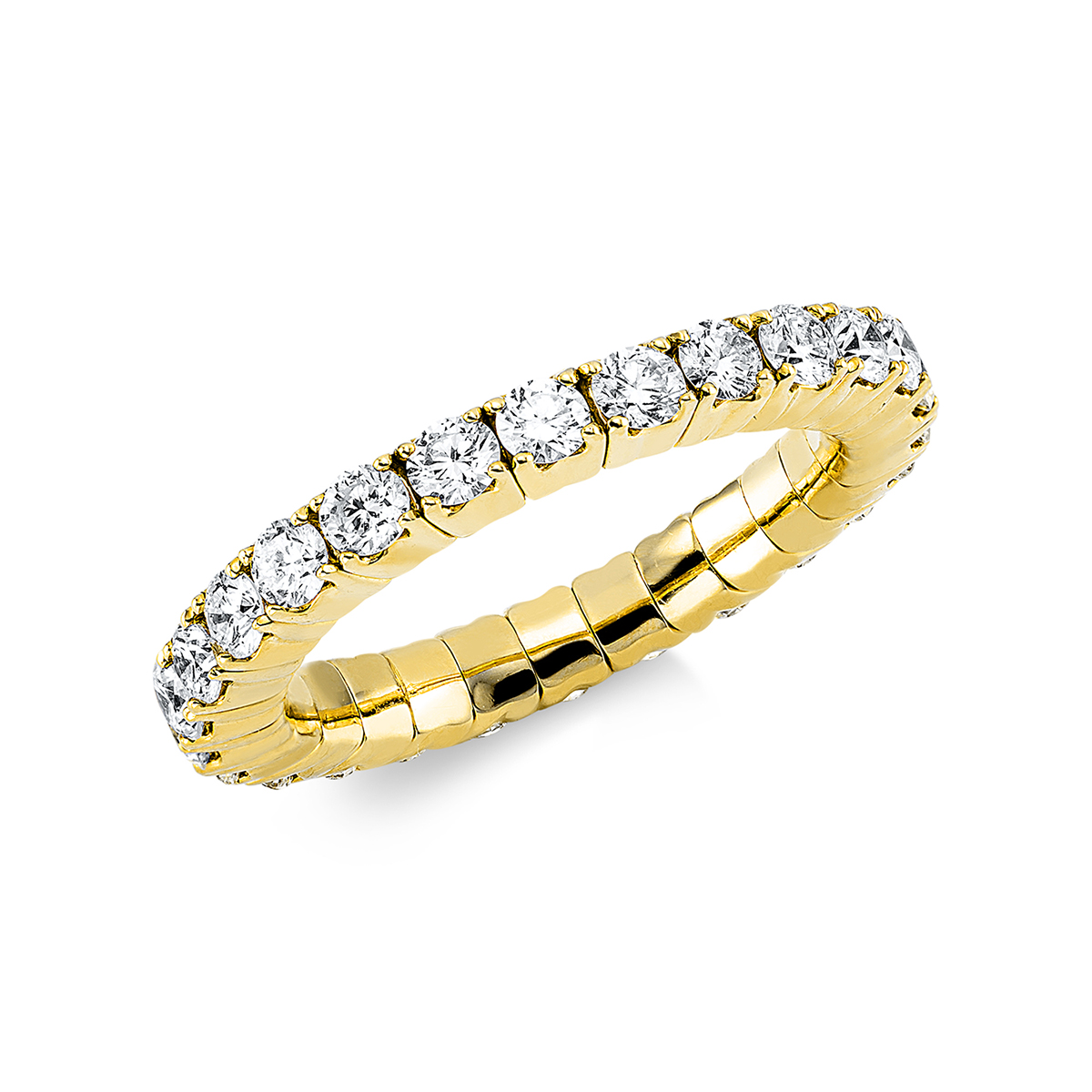 Ring 4er-Krappe 18 kt GG, Flex-Band, variabel