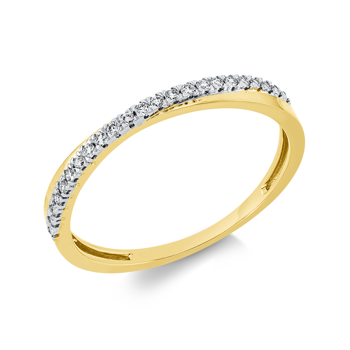 Ring 18 kt GG, Fassung rhodiniert