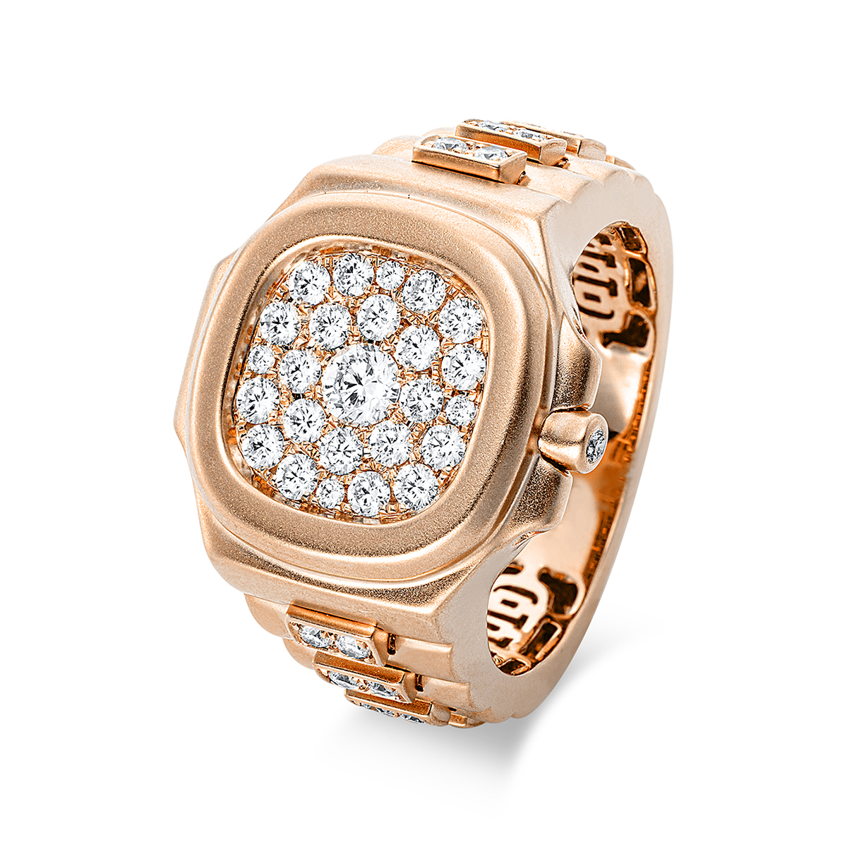 Ring  18kt Rotgold mattiert mit 0,83ct Diamanten