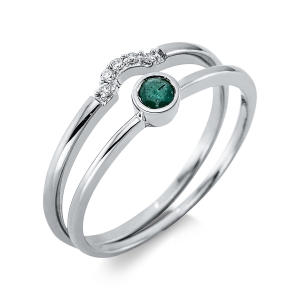Ring 18 kt GG, Fassung rhodiniert
