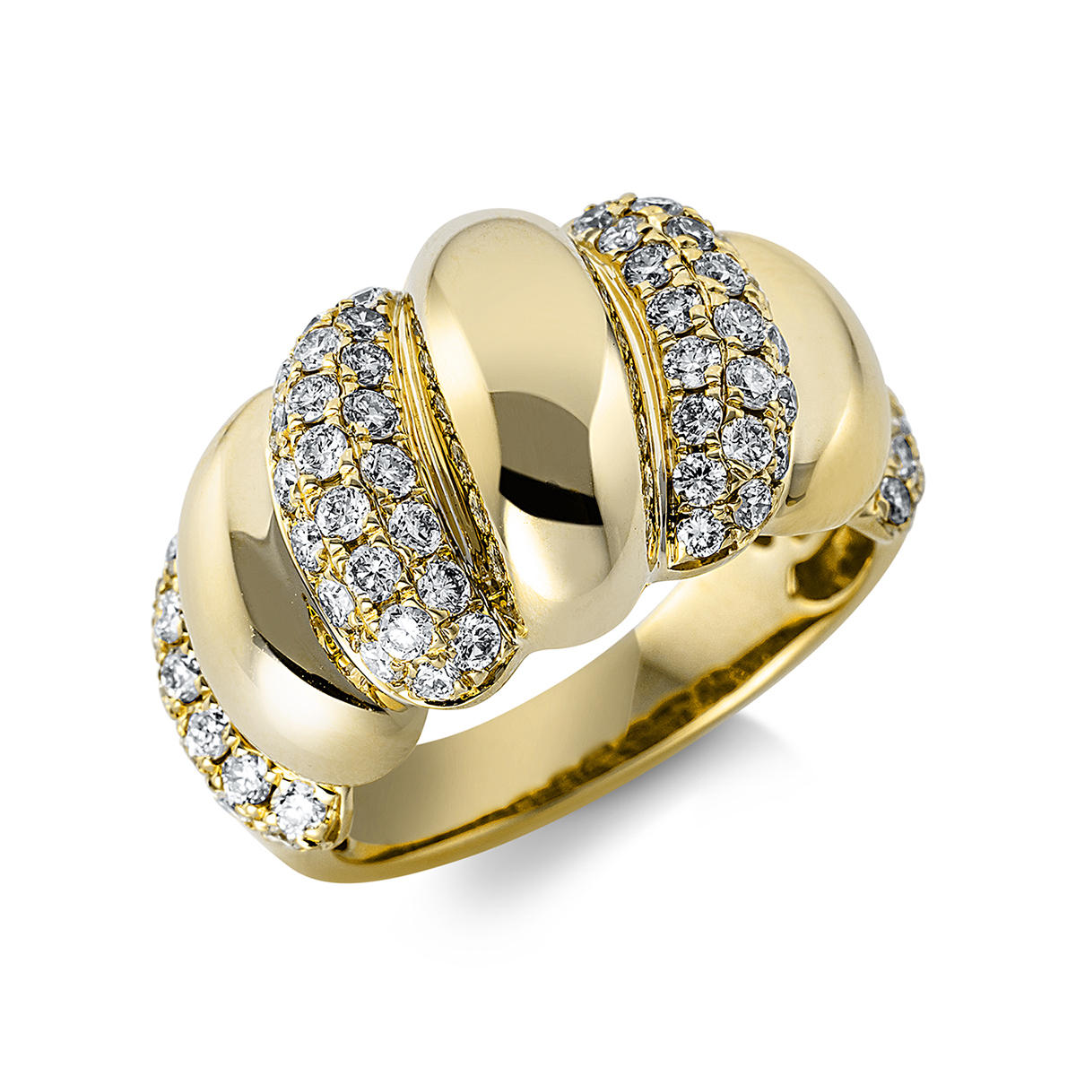 Pavé Ring  18kt Gelbgold mit 1,04ct Diamanten