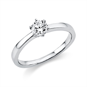 Solitaire Ring 6er-Krappe 14kt Weißgold GIA2226536784 mit 0,40ct Diamanten