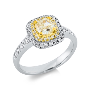 Ring 4er-Krappe 18 kt WG+GG