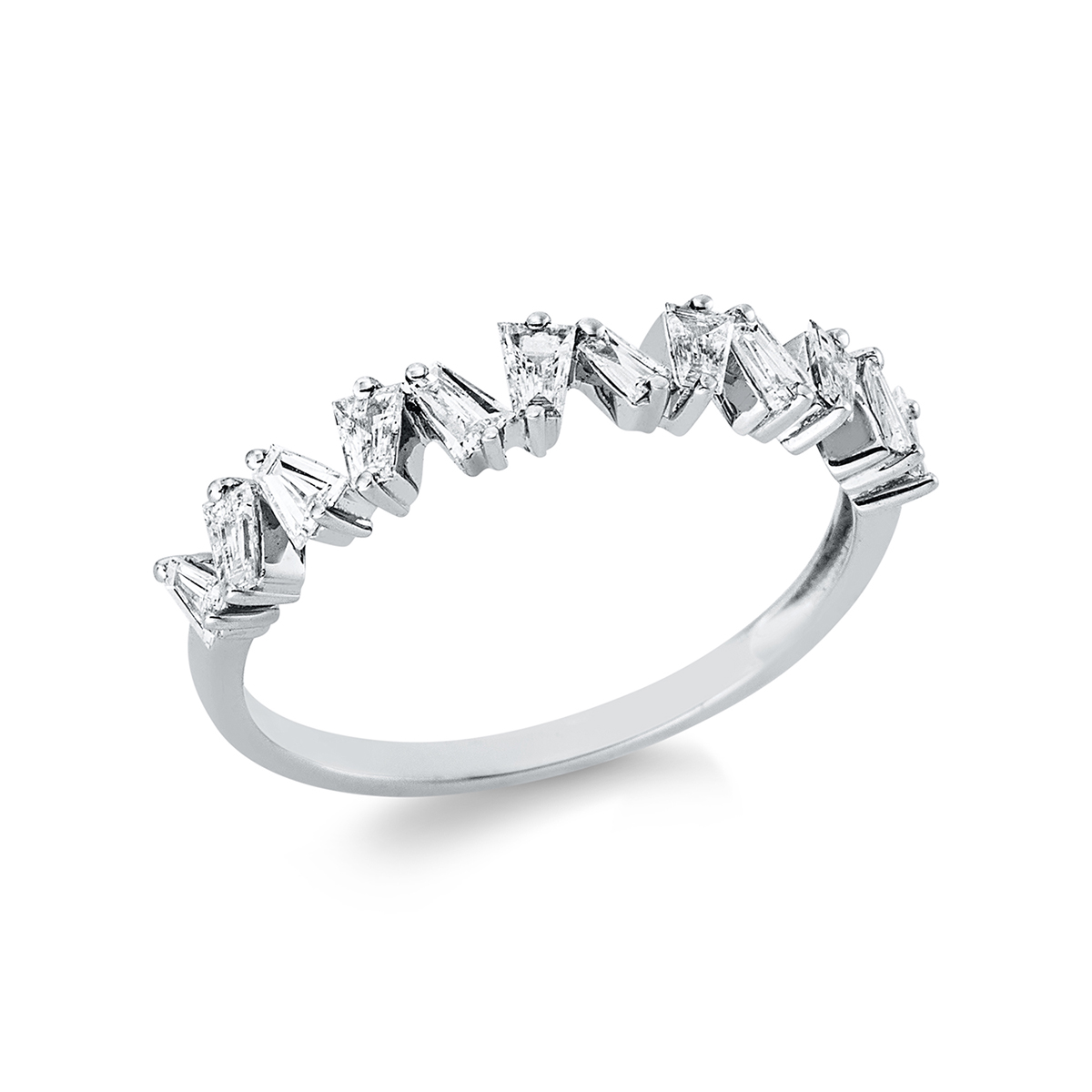 Memoire halb Ring  14kt Weißgold mit 0,37ct Diamanten