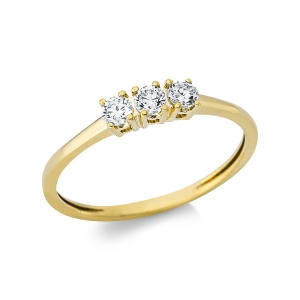 Memoire halb Ring  18kt Gelbgold mit 0,25ct Diamanten