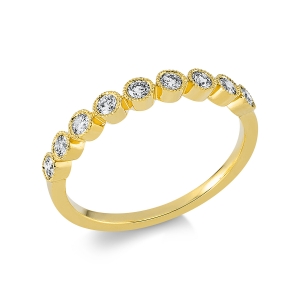 Memoire halb Ring  18kt Gelbgold mit 0,29ct Diamanten