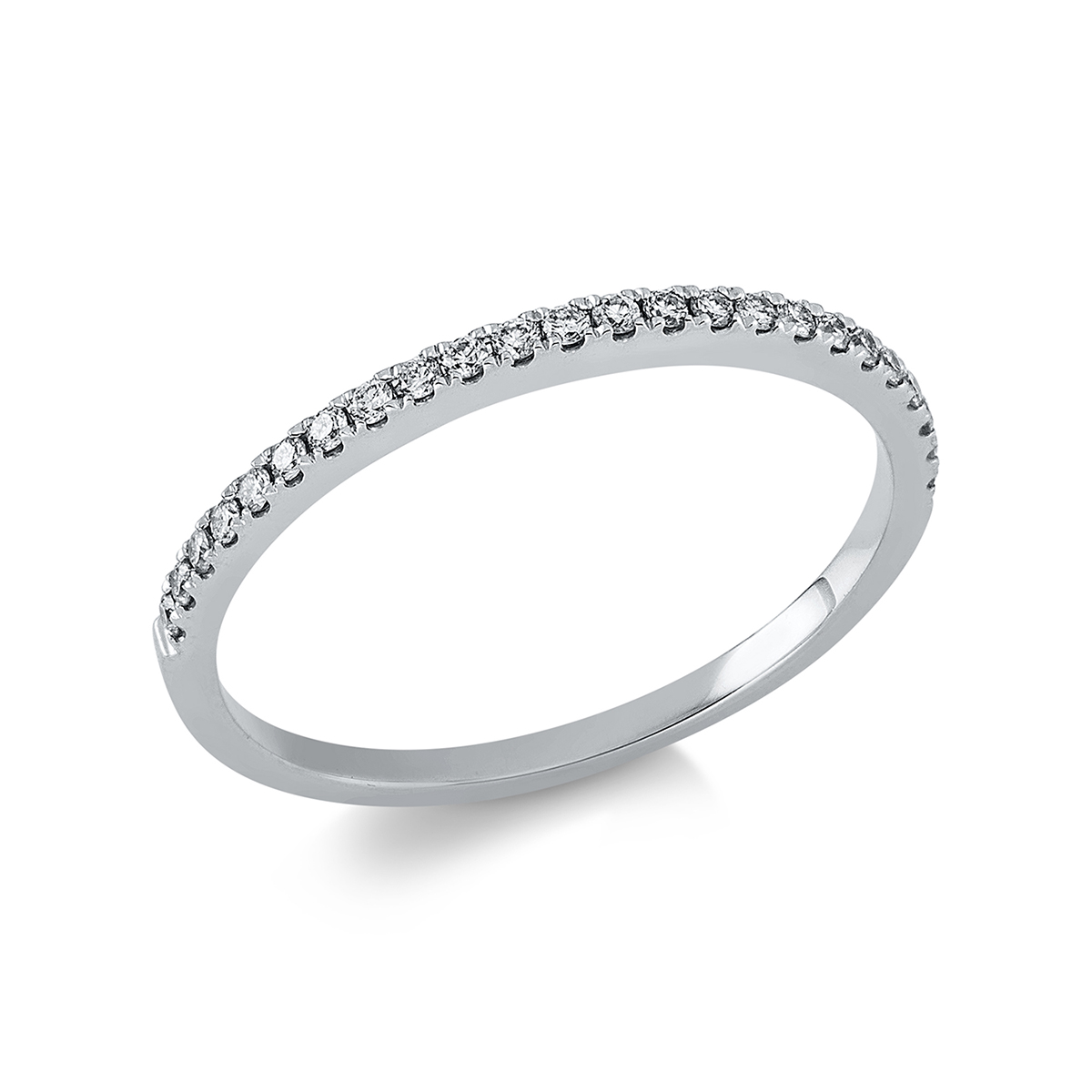 Memoire halb Ring  18kt Weißgold mit 0,15ct Diamanten