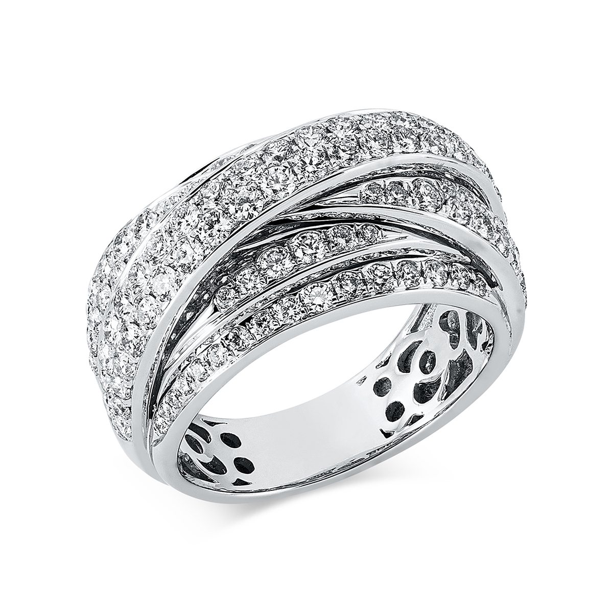 Pavé Ring  18kt Weißgold mit 1,72ct Diamanten