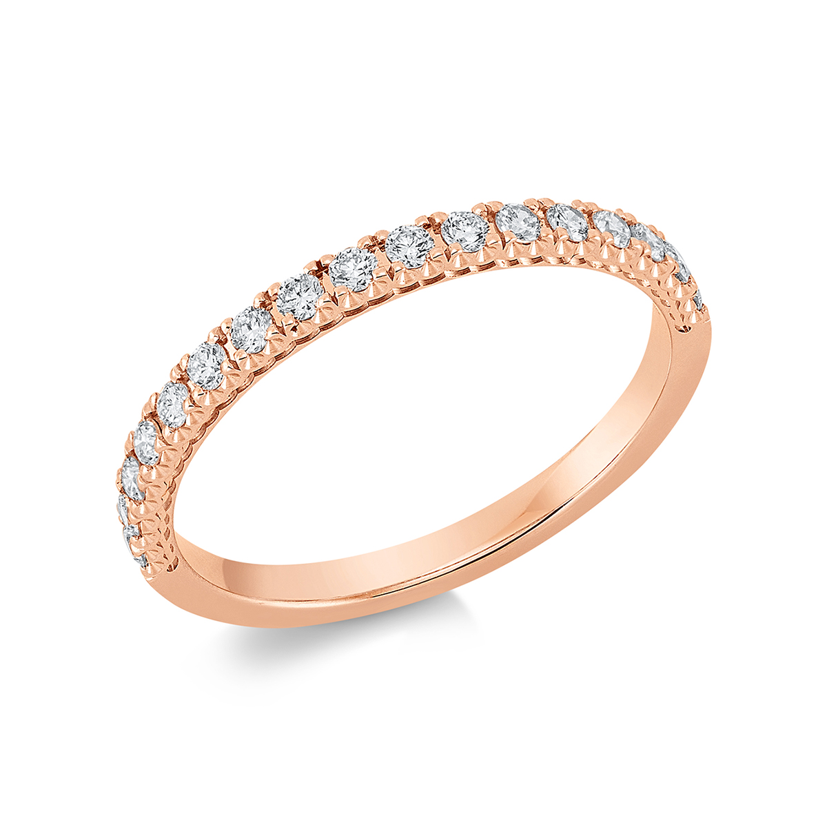 Memoire halb Ring  18kt Rotgold mit 0,27ct Diamanten