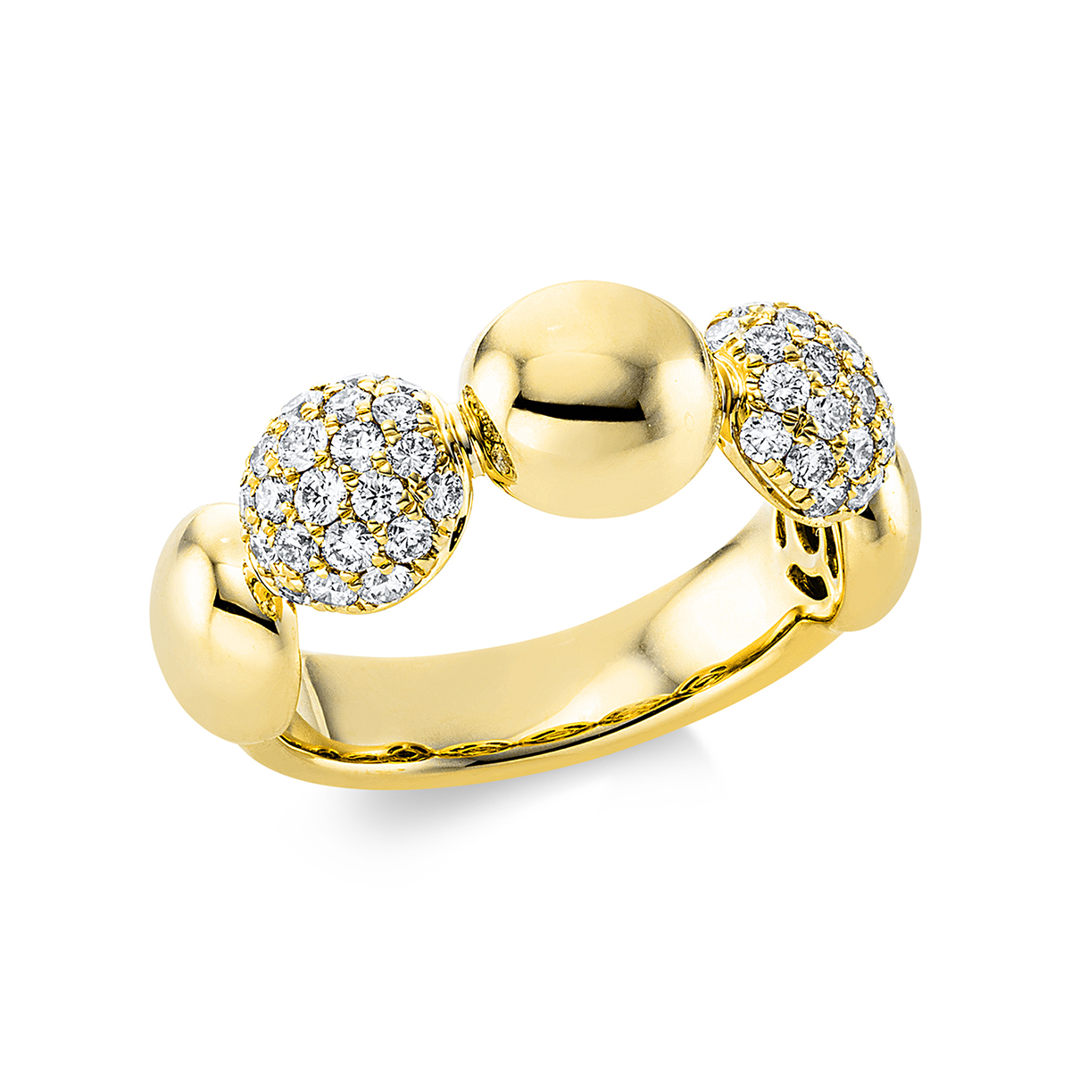 Pavé Ring  18kt Gelbgold mit 0,87ct Diamanten