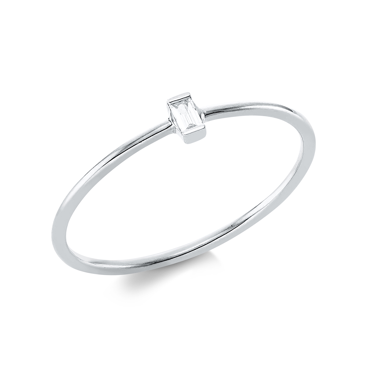 Solitaire Ring  18kt Weißgold mit 0,03ct Diamanten