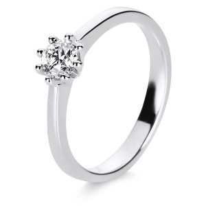 Solitaire Ring 8er-Krappe 14kt Weißgold mit 0,39ct Diamanten