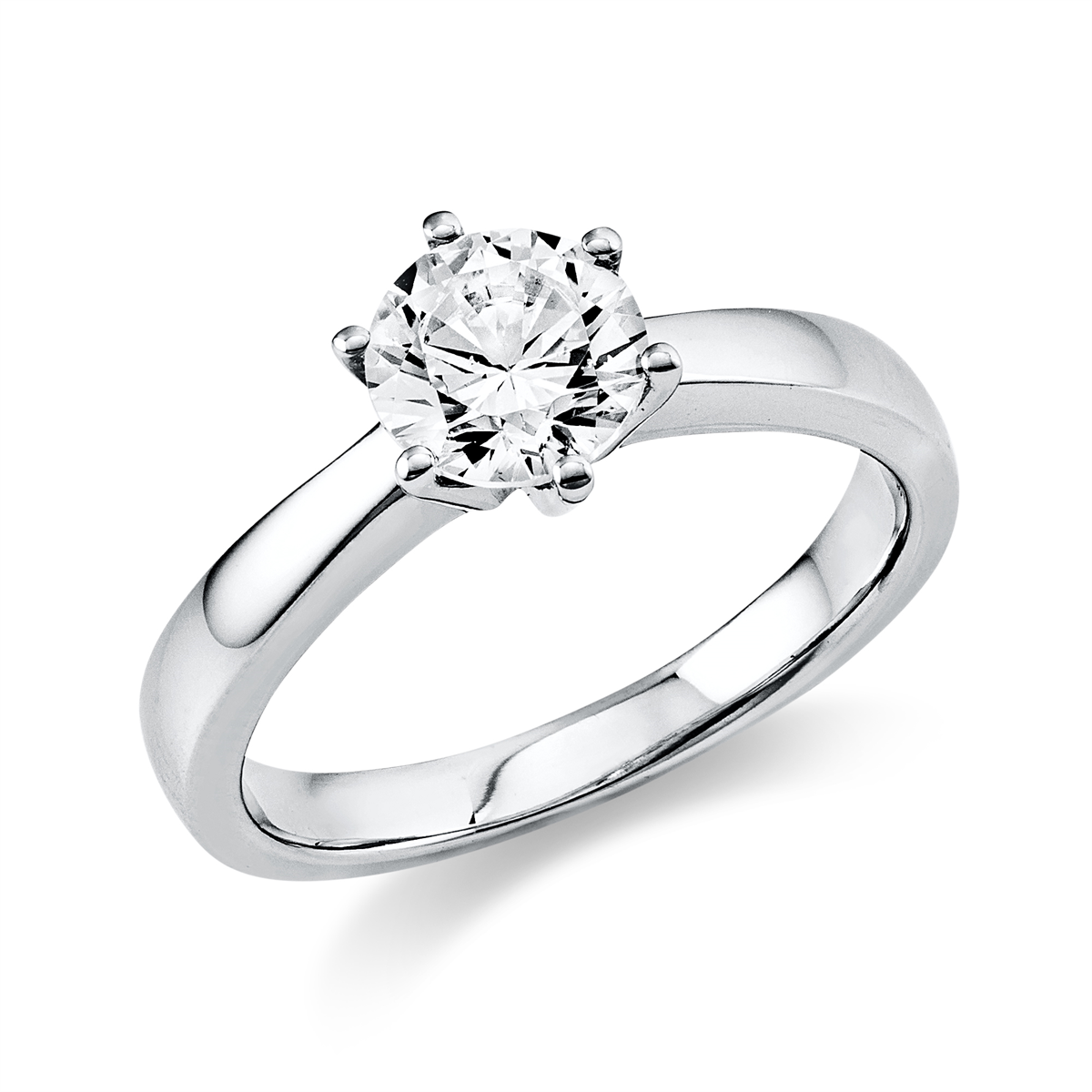 Solitaire Ring 6er-Krappe 18kt Weißgold GIA6501659989 mit 1,00ct Diamanten