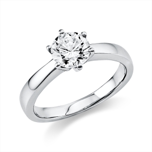 Solitaire Ring 6er-Krappe 18kt Weißgold GIA6501659989 mit 1,00ct Diamanten