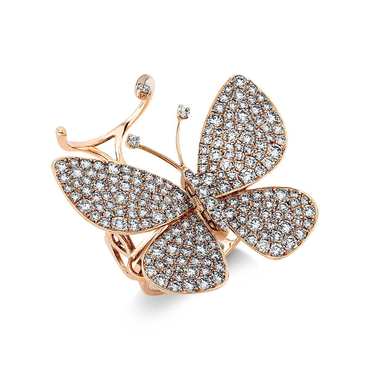Ring 18 kt RG Schmetterling