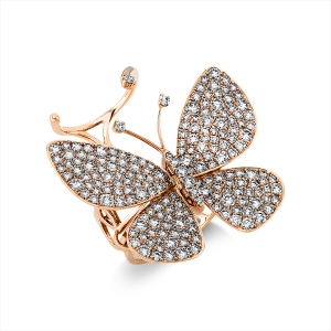 Ring 18 kt RG Schmetterling
