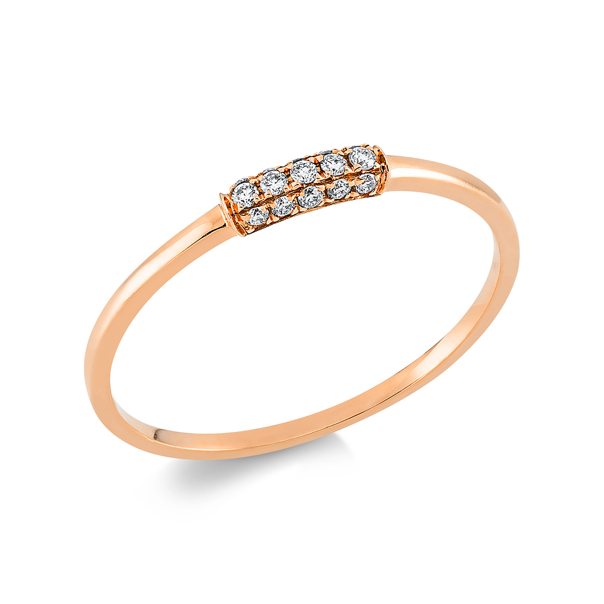Pavé Ring  18kt Rotgold mit 0,09ct Diamanten