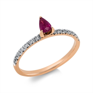 Ring 3er-Krappe 18 kt RG, Fassung rhodiniert