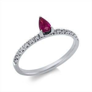 Ring 3er-Krappe 18 kt RG, Fassung rhodiniert
