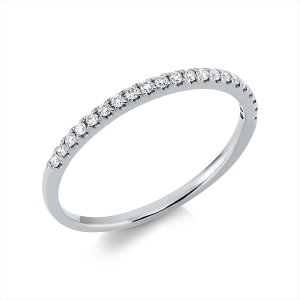 Memoire halb Ring  18kt Weißgold mit 0,16ct Diamanten