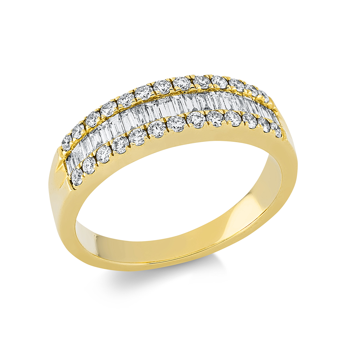 Memoire halb Ring  18kt Gelbgold mit 0,84ct Diamanten