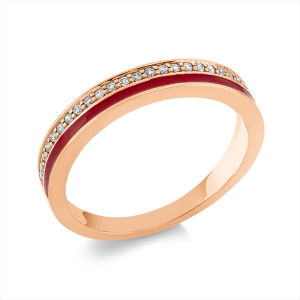 Memoire halb Ring  18kt Rotgold mit 0,11ct Diamanten