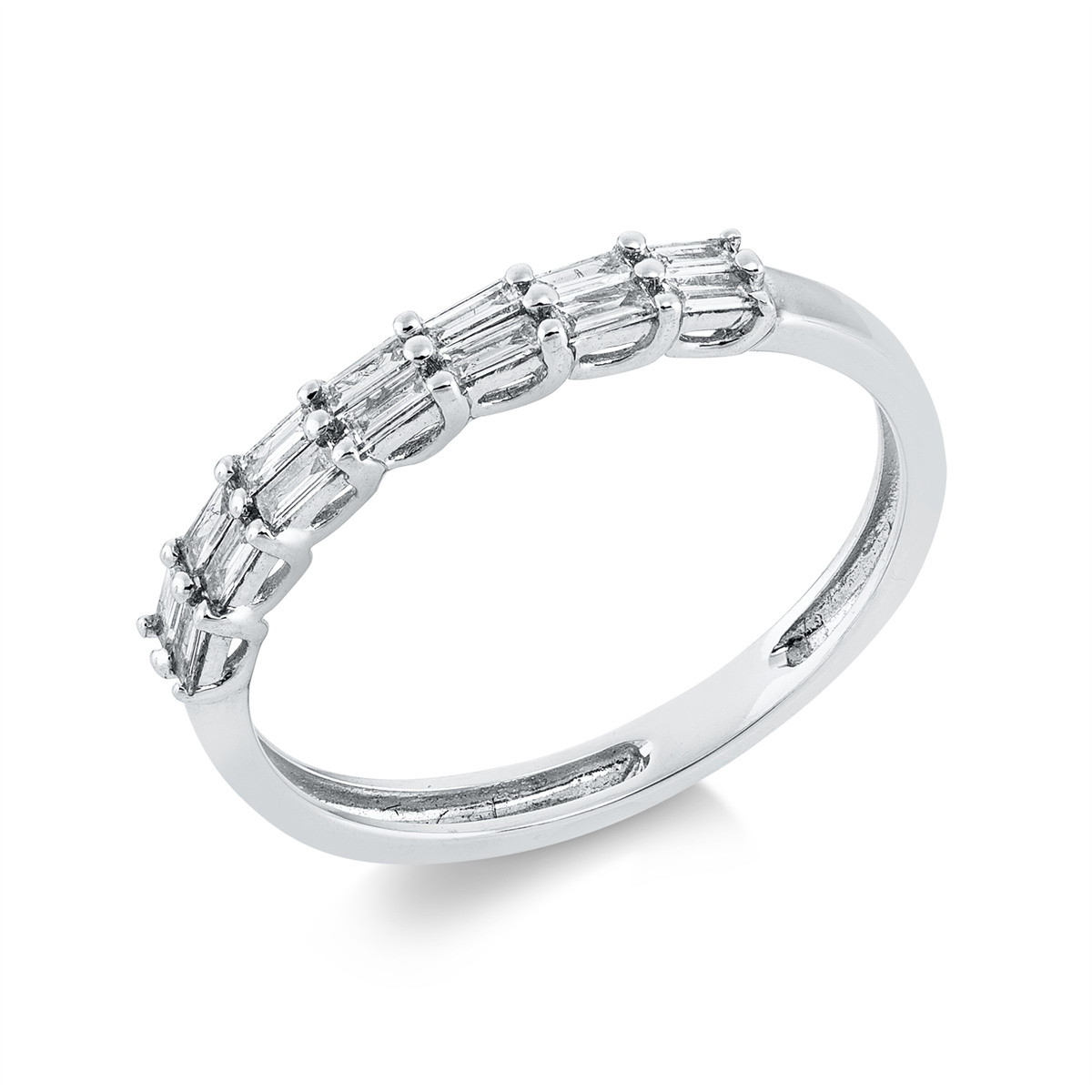 Memoire halb Ring  18kt Weißgold mit 0,32ct Diamanten