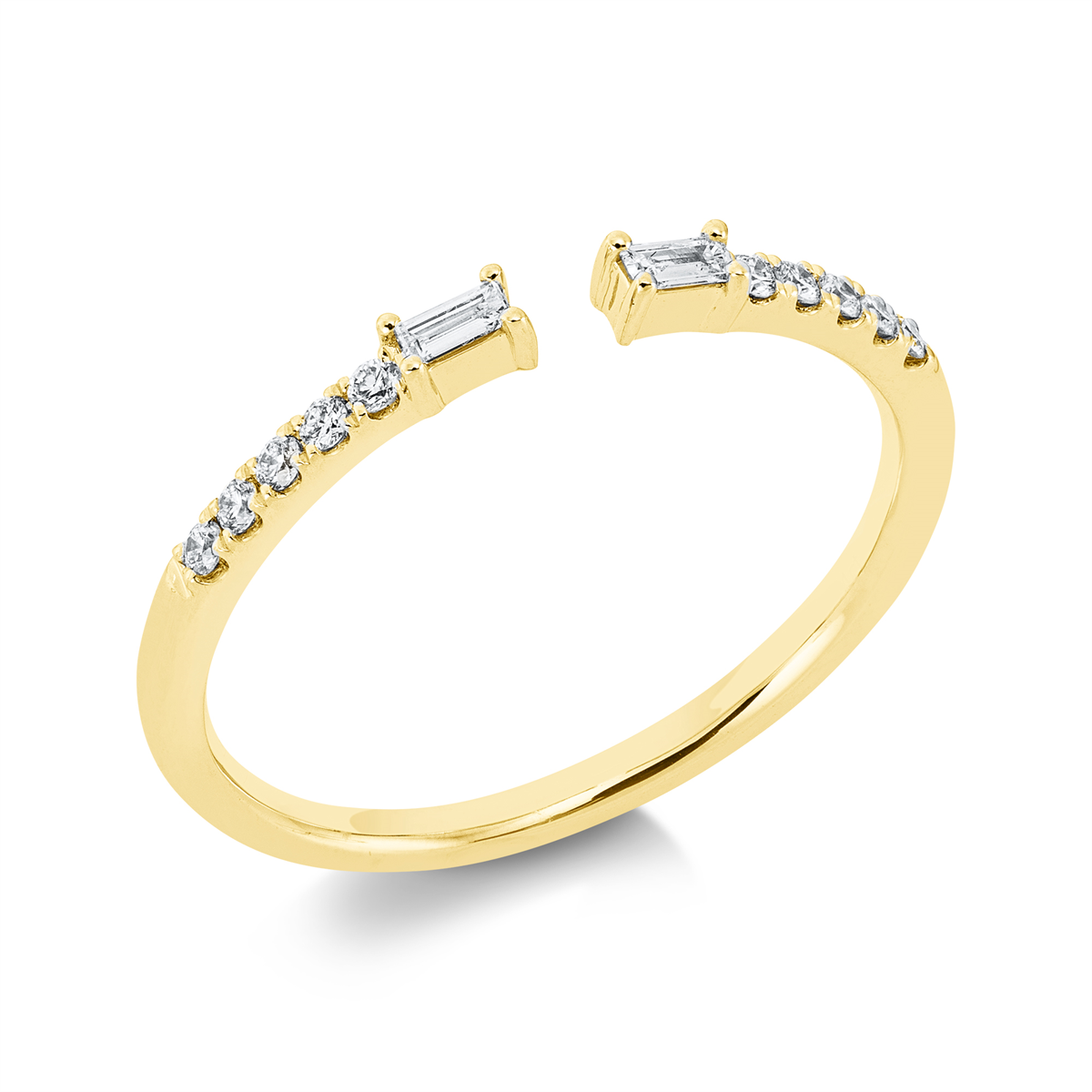 Ring 18 kt GG, Fassung rhodiniert