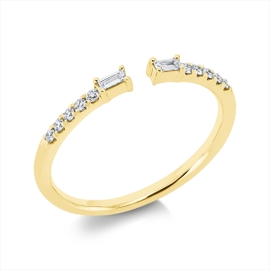 Ring 18 kt GG, Fassung rhodiniert