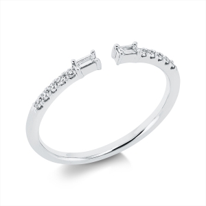 Ring 18 kt GG, Fassung rhodiniert